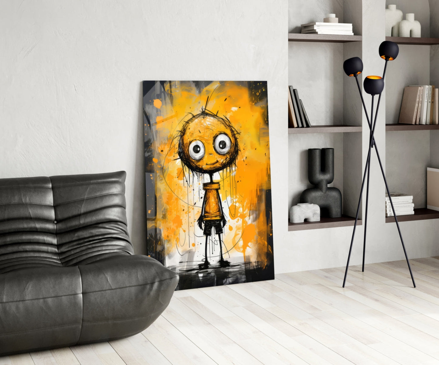 Ethereal Orange Whimsy Glass Wall Art