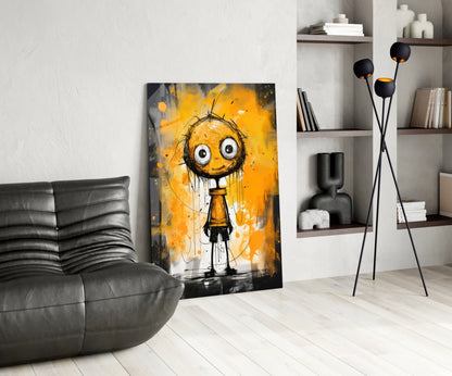 Ethereal Orange Whimsy Glass Wall Art