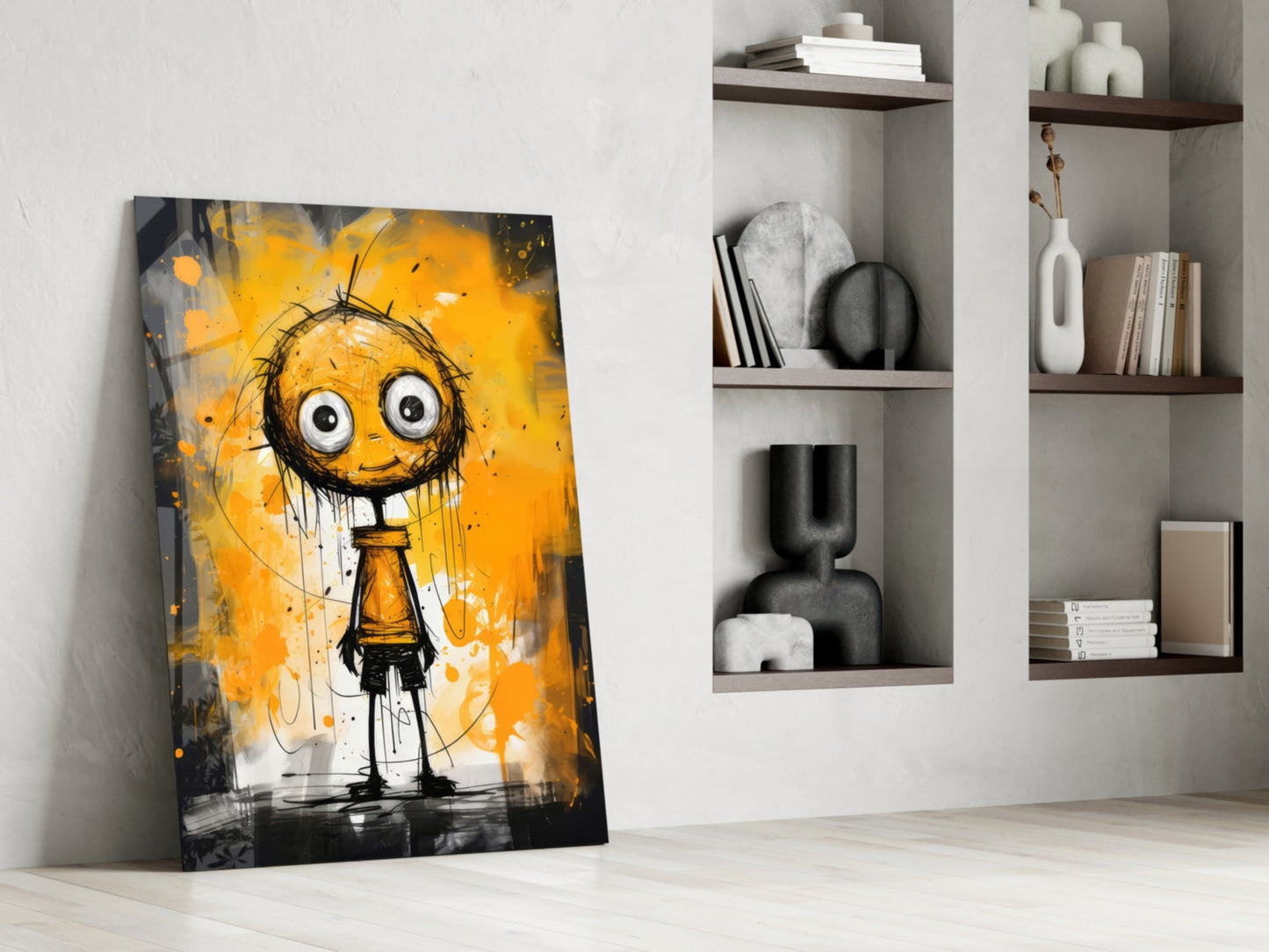 Ethereal Orange Whimsy Glass Wall Art