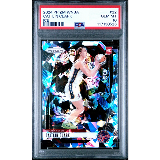 Graded 2024 Panini Prizm Caitlin Clark #22 Ice Rookie RC Basketball Card PSA 10 Gem Mint | Hall of Fame Sports Memorabilia | vintageantiquesgifts.com