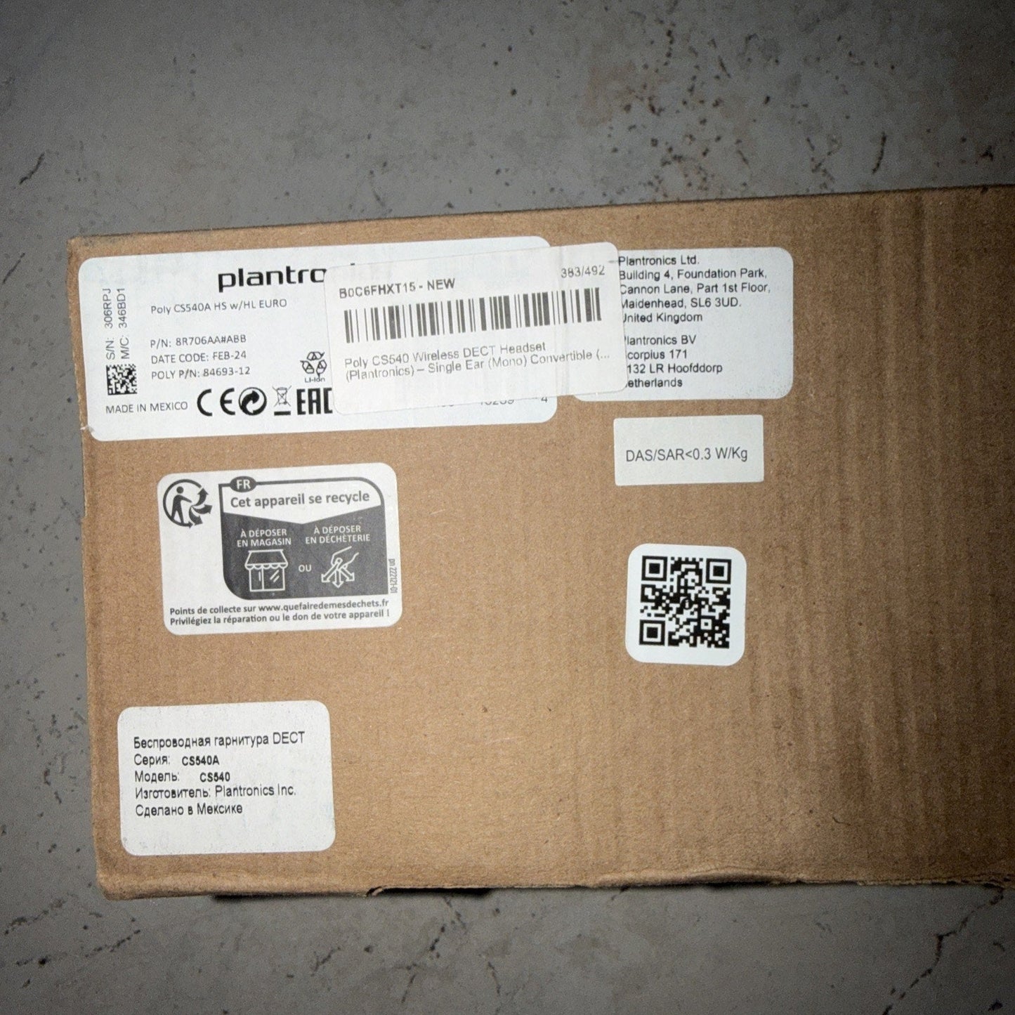 Plantronics CS540 Wireless DECT Office Headset System with HL10 Handset Lifter