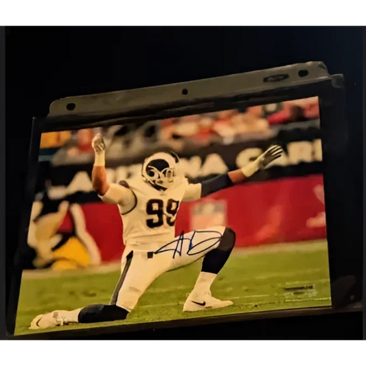 Aaron Donald autographed 8x10 photo in Rams frame for Rams memorabilia fans