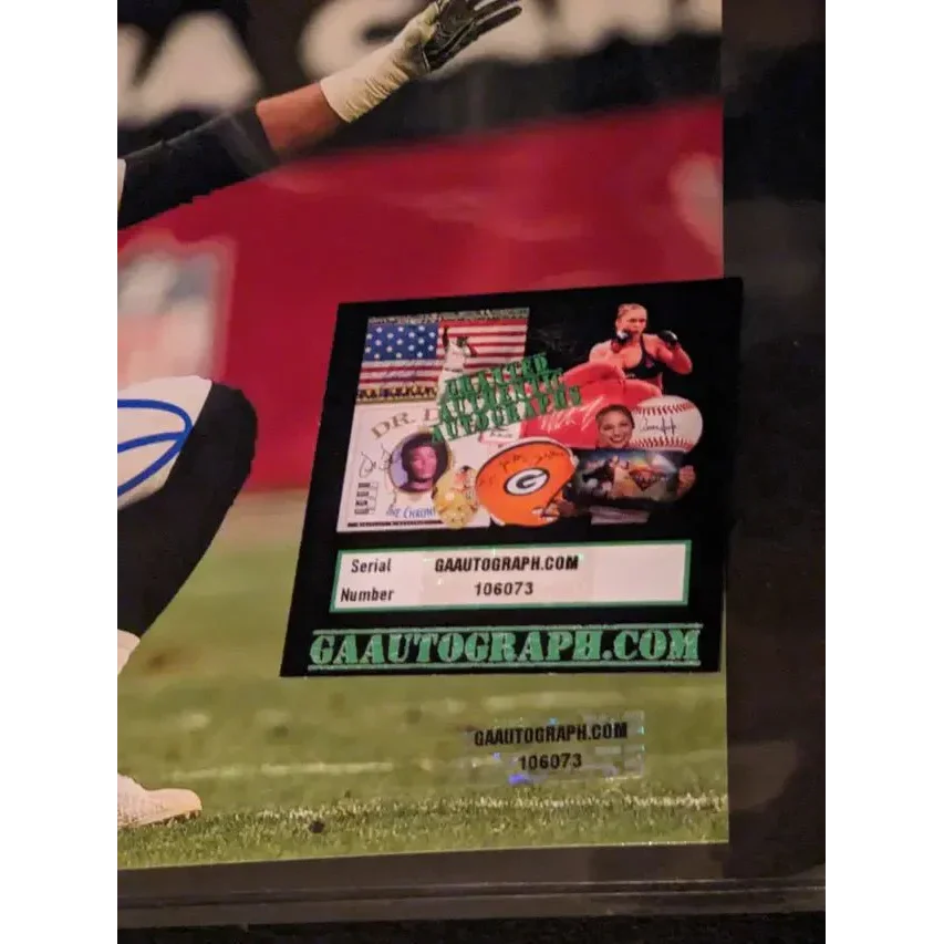 Aaron Donald autographed framed 8x10 photo with COA and memorabilia sticker