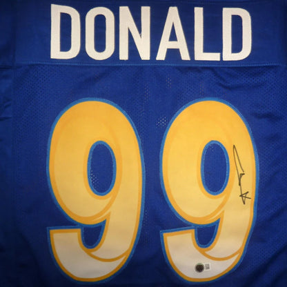 Autographed Los Angeles blue football jersey with Donald 99