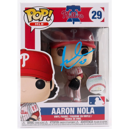 Autographed Aaron Nola Funko Pop vinyl figure Phillies collectible for MLB fans