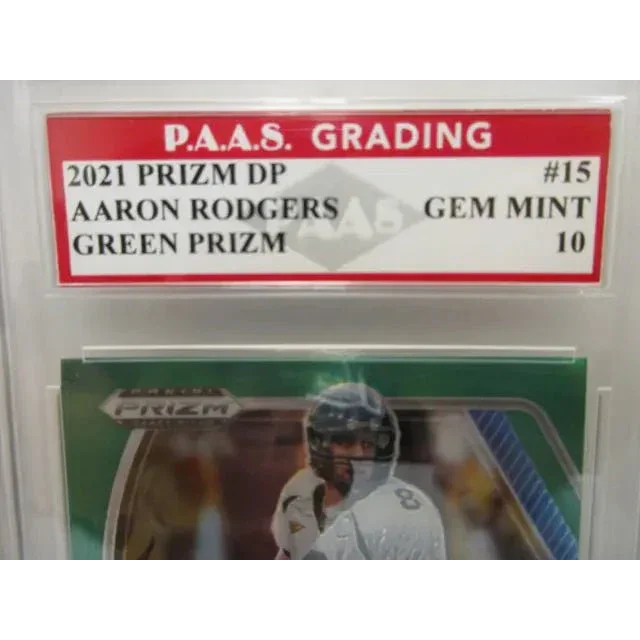 Aaron Rodgers Packers Prizm Draft Picks Green Graded Football Card image