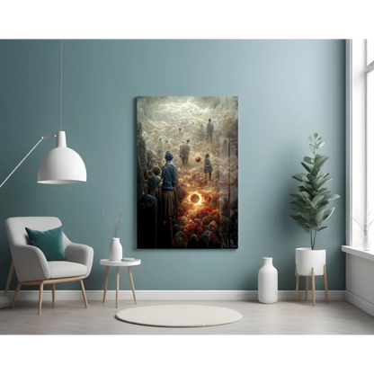 Surreal Dreamscape Canvas Wall Art With Glowing Sunset Journey | Contemporary Home Wall Art | vintageantiquesgifts.com