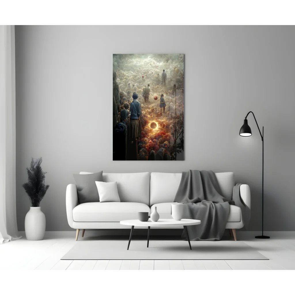 Surreal Dreamscape Canvas Wall Art With Glowing Sunset Journey | Modern Wall Art Decor | vintageantiquesgifts.com