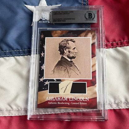 Abraham Lincoln legal document authentic handwriting trading card