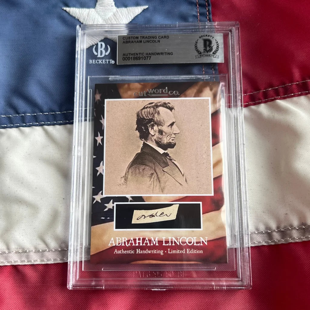 Abraham Lincoln legal document authentic handwriting card in case