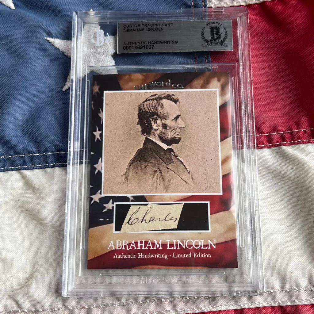Authentic Abraham Lincoln legal document handwriting card