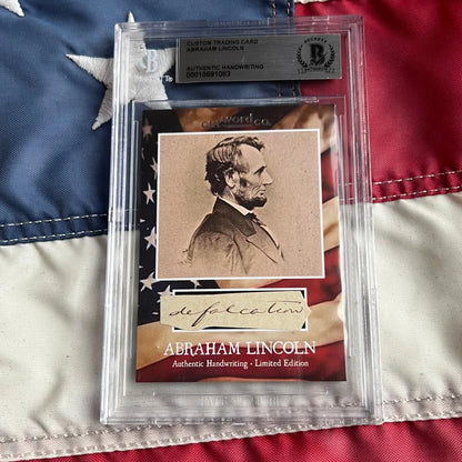 Abraham Lincoln legal document authentic handwriting card
