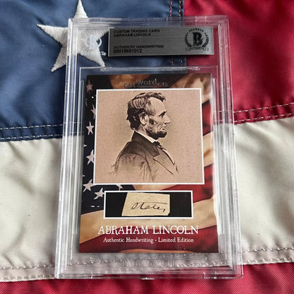 Abraham Lincoln legal document authentic handwriting card in case