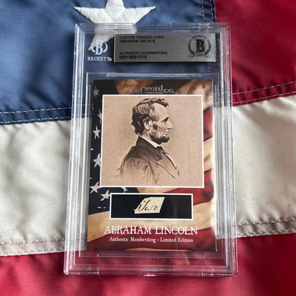 Rare Abraham Lincoln legal document card with authentic handwriting