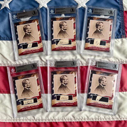 6-pack Abraham Lincoln legal document authentic handwriting cards