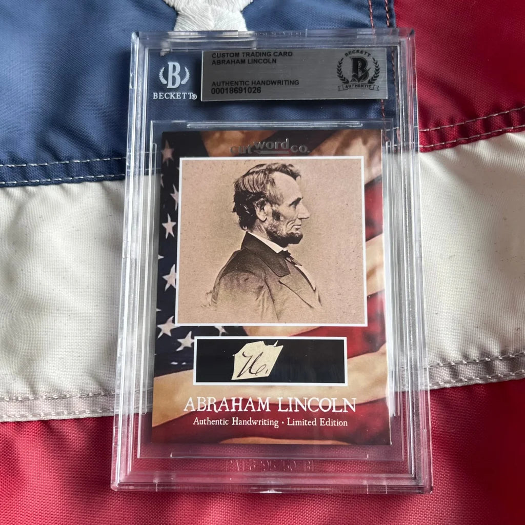 19th century Abraham Lincoln legal document card in sleeve
