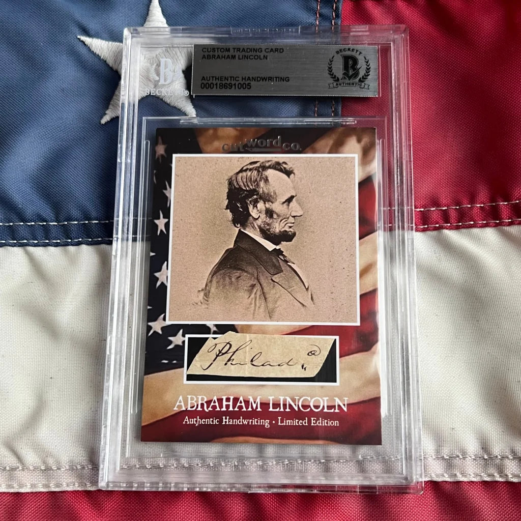 Abraham Lincoln legal document authentic handwriting trading card in plastic