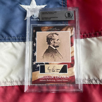 Abraham Lincoln legal document authentic handwriting trading card in case