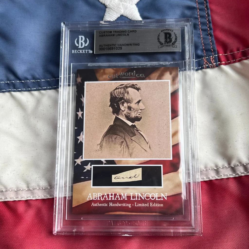 Rare Abraham Lincoln legal document trading card with authentic handwriting