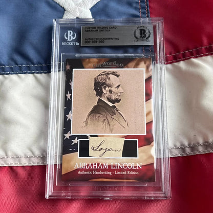 Abraham Lincoln legal document holographic trading card with autograph