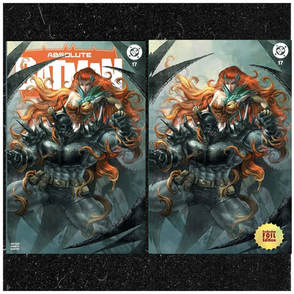 Exclusive foil Absolute Batman #17 with Batman vs Poison Ivy in combat gear