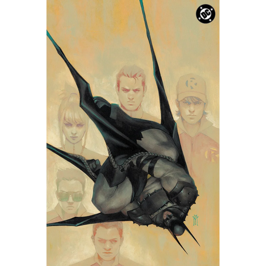 Black armored batman with spiked bat-shaped cape featured on absolute batman 20 miguel mercado exclusive cover