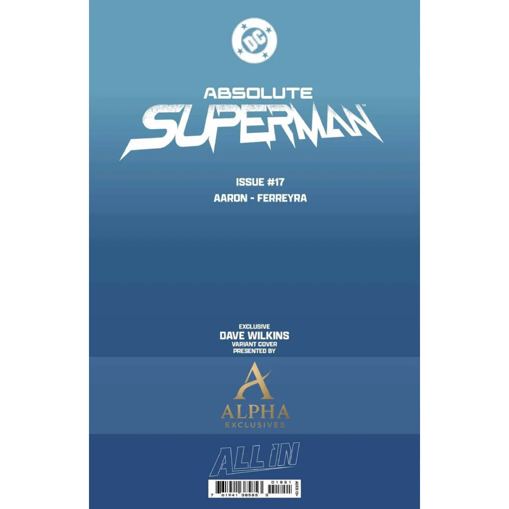 Absolute Superman #18 Dave Wilkins exclusive virgin variant blue gradient cover