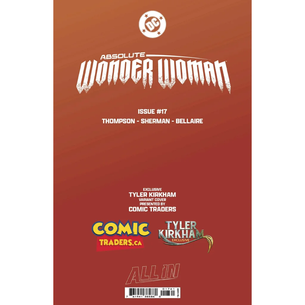 Red Absolute Wonder Woman #17 Tyler Kirkham exclusive virgin variant cover