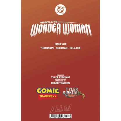 Red Absolute Wonder Woman #17 Tyler Kirkham exclusive virgin variant cover