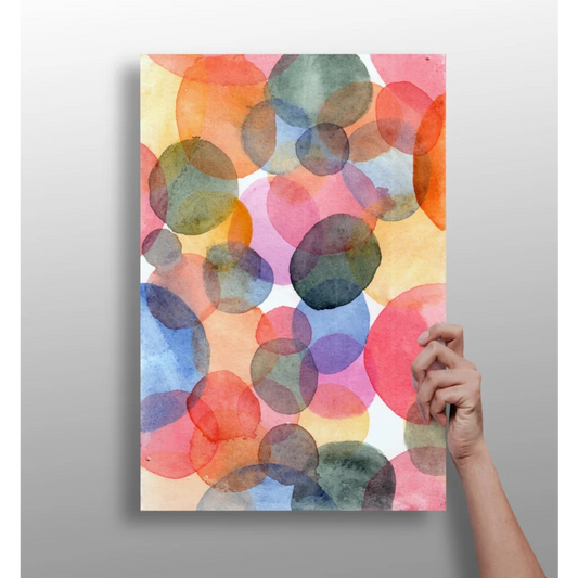 Vibrant Watercolor Circles Insigne Aluminum Prints | Insigneart USA | vintageantiquesgifts.com