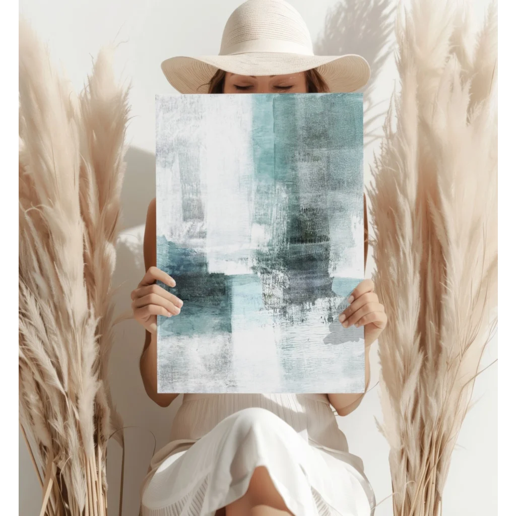 Stunning Teal Abstract Insigne Aluminum Prints for Modern Homes | Contemporary Home Wall Art | vintageantiquesgifts.com