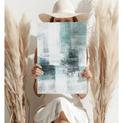 Stunning Teal Abstract Insigne Aluminum Prints for Modern Homes | Contemporary Home Wall Art | vintageantiquesgifts.com