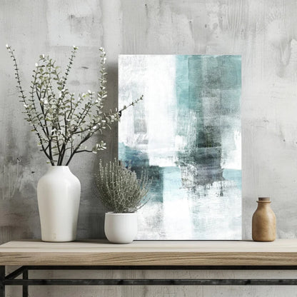 Stunning Teal Abstract Insigne Aluminum Prints for Modern Homes | Glass Wall Art Print | vintageantiquesgifts.com