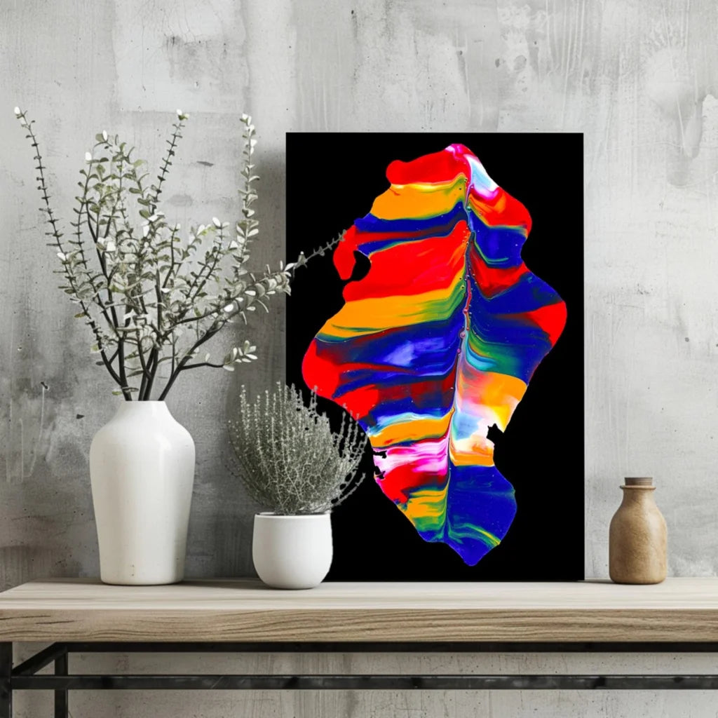 Insigne Aluminum Print Swirling Rainbow Abstract Wall Art | Glass Wall Art Print | vintageantiquesgifts.com
