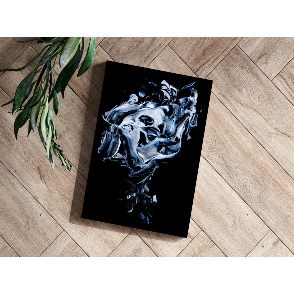 Insigne Aluminum Prints with Swirling Silver Abstract Design | Modern Wall Art Decor | vintageantiquesgifts.com