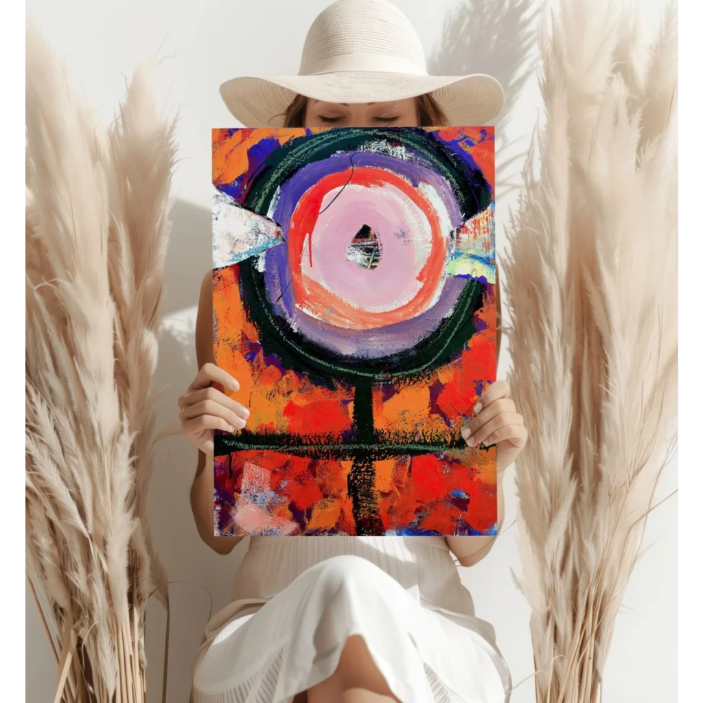 Vibrant Concentric Circles Insigne Aluminum Prints | Contemporary Home Wall Art | vintageantiquesgifts.com