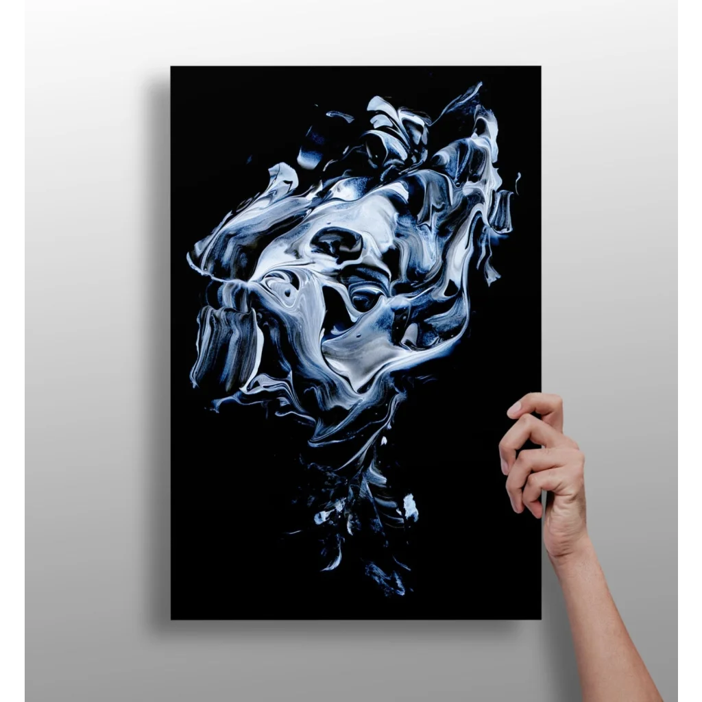 Insigne Aluminum Prints with Swirling Silver Abstract Design | Insigneart USA | vintageantiquesgifts.com