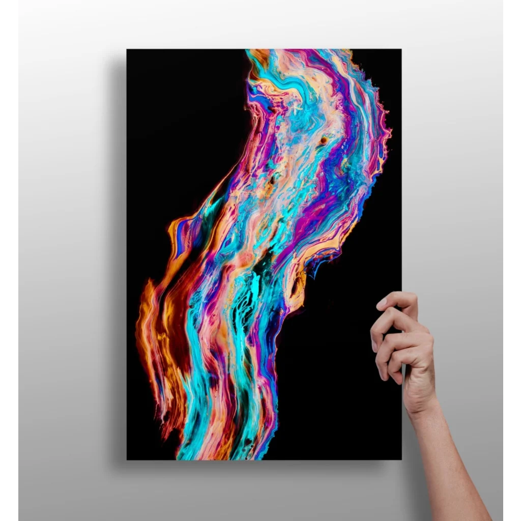 Insigne Aluminum Prints Swirling Teal Magenta Abstract Art | Insigneart USA | vintageantiquesgifts.com