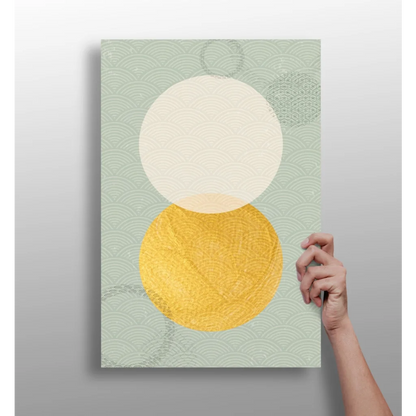 Stunning gold and cream circles on insigne aluminum print