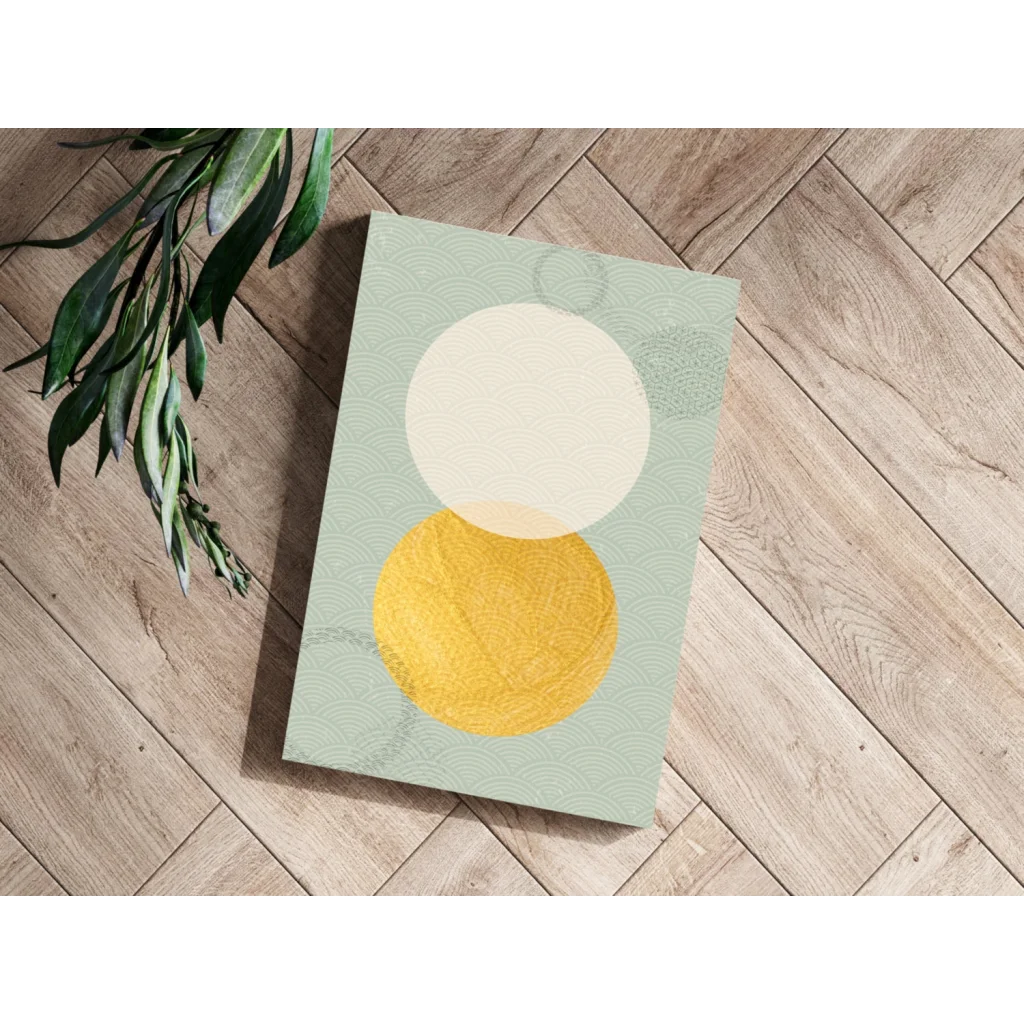 Stunning gold and cream circles on insigne aluminum print