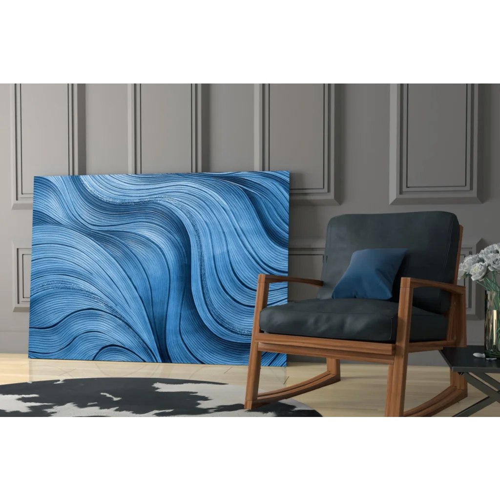 Stunning blue wave abstract wall art canvas for modern spaces