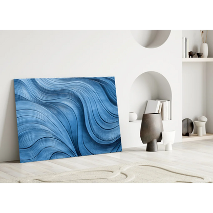 Stunning blue wave abstract canvas wall art for modern spaces