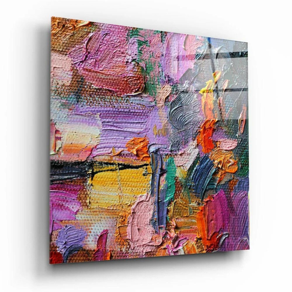 Bold Impasto Abstract Canvas Wall Art in Purple Orange Teal | Insigneart USA | vintageantiquesgifts.com