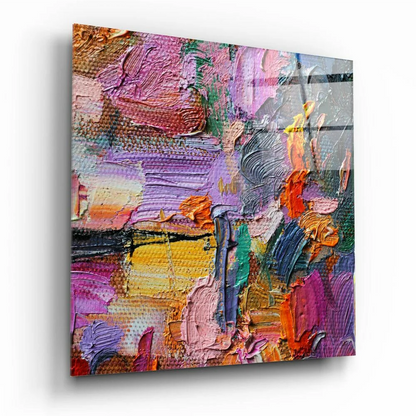 Bold Impasto Abstract Canvas Wall Art in Purple Orange Teal | Insigneart USA | vintageantiquesgifts.com