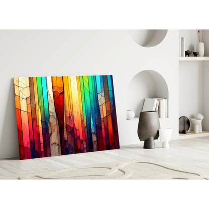 Stunning Rainbow Stained Glass Wall Art Canvas | Modern Wall Art Decor | vintageantiquesgifts.com