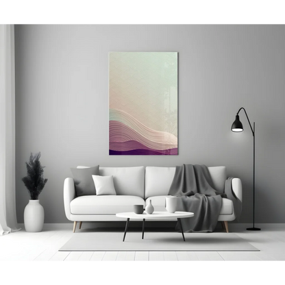 Pastel Wave Glass Wall Art with Dreamy Purple Mint Gradient | Modern Wall Art Decor | vintageantiquesgifts.com