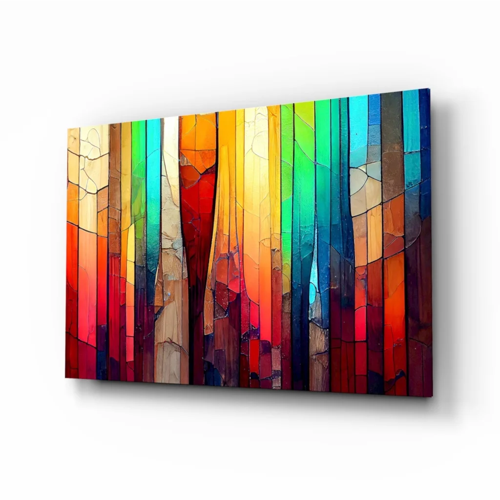 Stunning Rainbow Stained Glass Wall Art Canvas | Insigneart USA | vintageantiquesgifts.com