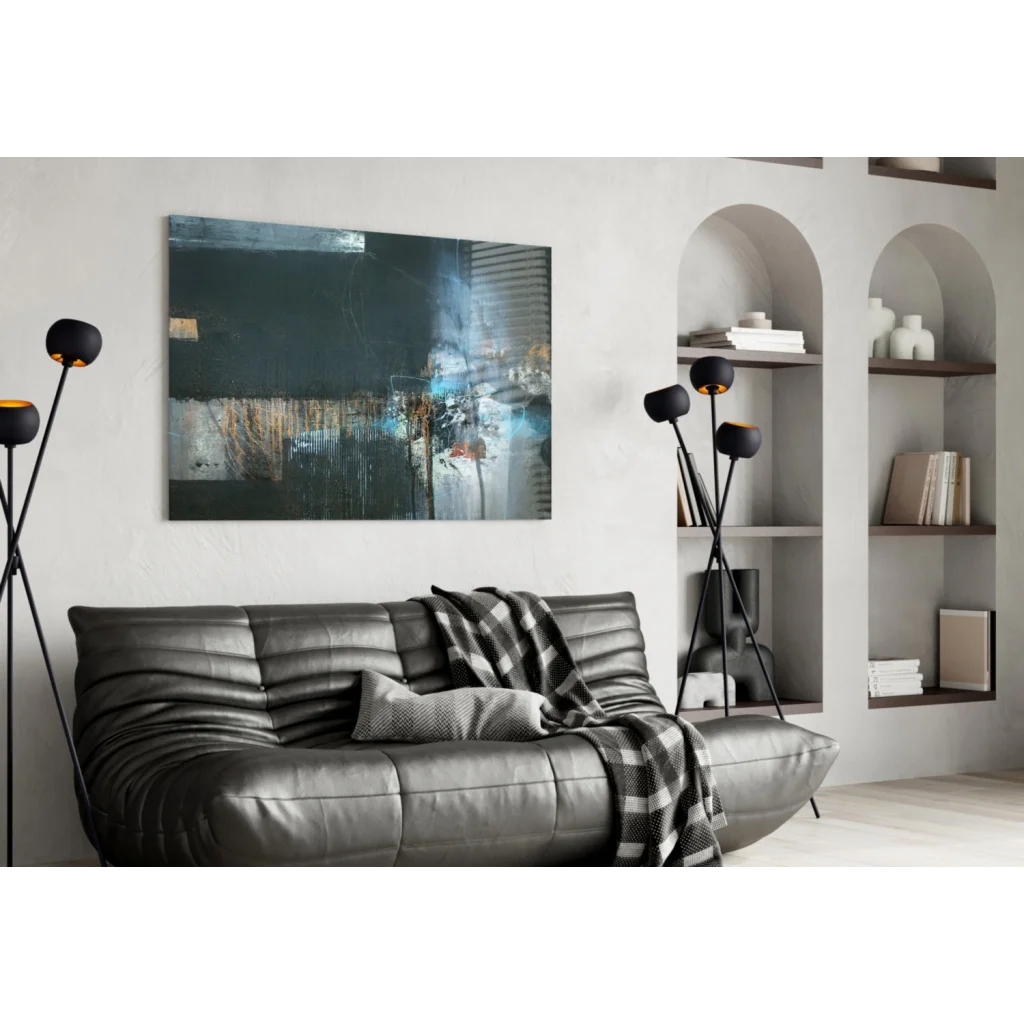 Bold Abstract Canvas Wall Art with Metallic Gold Accents | Contemporary Home Wall Art | vintageantiquesgifts.com