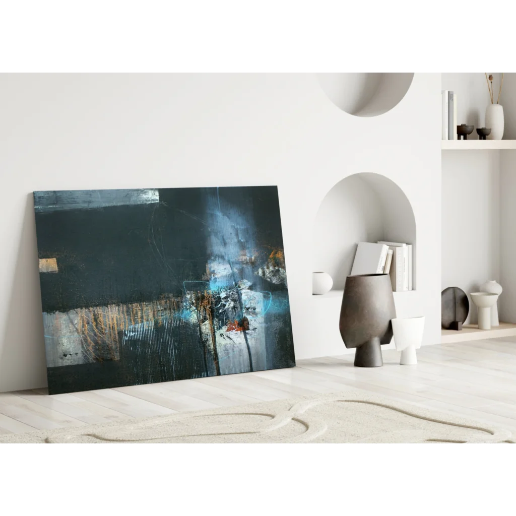Bold Abstract Canvas Wall Art with Metallic Gold Accents | Modern Wall Art Decor | vintageantiquesgifts.com
