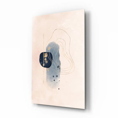 Navy Blue and Gold Abstract Canvas Wall Art with Beige Accents | Insigneart USA | vintageantiquesgifts.com